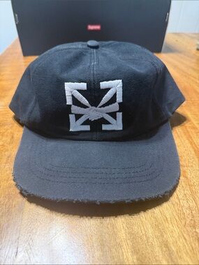 Off-White Black Cap with White Arrow Logo